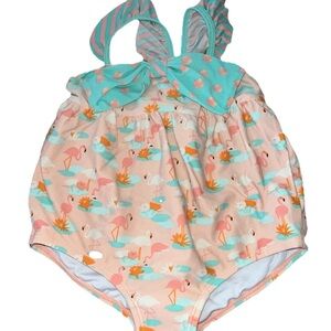 Matilda Jane Adventure Begins Swimming Along Swimsuit Flamingos 12-18 Months